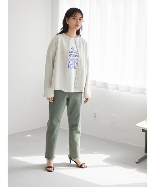 AMERICAN HOLIC（アメリカンホリック）の「ドットボタンミニ裏毛カーディガン（カーディガン/ボレロ・レディース・ブラック/ホワイト系その他・M/L）」の19枚目の写真