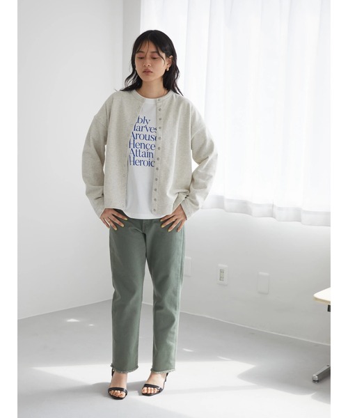 AMERICAN HOLIC（アメリカンホリック）の「ドットボタンミニ裏毛カーディガン（カーディガン/ボレロ・レディース・ブラック/ホワイト系その他・M/L）」の18枚目の写真