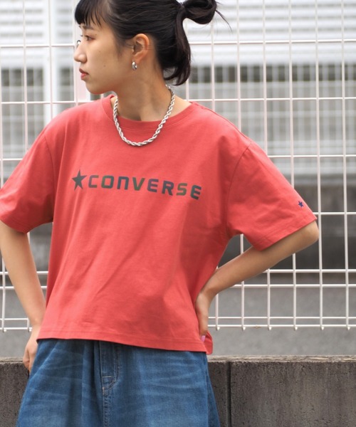 CONVERSE(コンバース)の「【CONVERSE】レインボーハクプリントTee(Tシャツ/カットソー・レディース・ホワイト系/レッド系・M)」の1枚目の写真