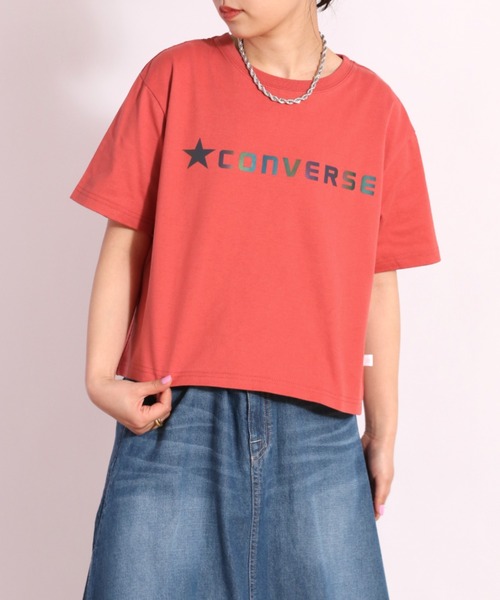 CONVERSE(コンバース)の「【CONVERSE】レインボーハクプリントTee(Tシャツ/カットソー・レディース・ホワイト系/レッド系・M)」の6枚目の写真