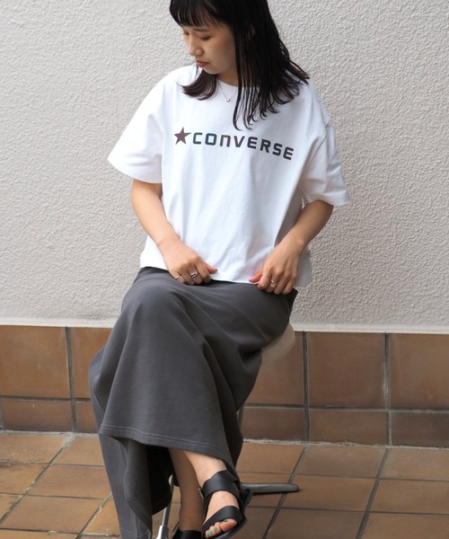 CONVERSE(コンバース)の「【CONVERSE】レインボーハクプリントTee(Tシャツ/カットソー・レディース・ホワイト系/レッド系・M)」の9枚目の写真
