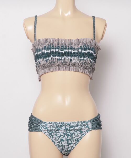 【GANNI】バンドゥトップ ボトム ルーシュ入り タイダイ ビキニ GANNI バンドゥビキニトップ ルーシュ入り タイダイ | THE