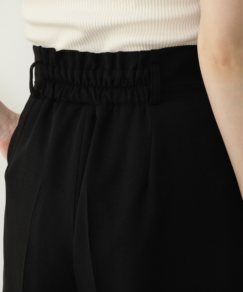 N.（N. Natural Beauty Basic）（エヌエヌナチュラルビューティーベーシック）の「麻調タックキュロットパンツ（その他パンツ・レディース・ブラック/ベージュ・MEDIUM）」の6枚目の写真