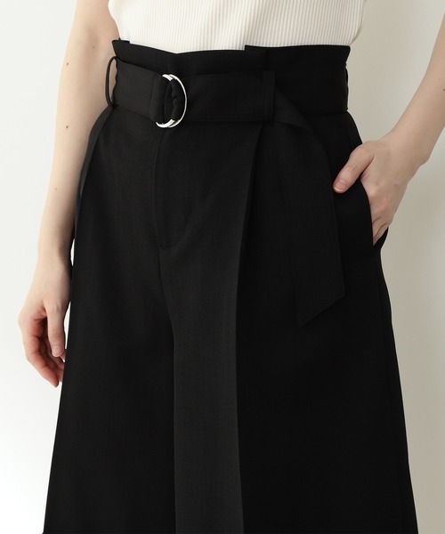 N.（N. Natural Beauty Basic）（エヌエヌナチュラルビューティーベーシック）の「麻調タックキュロットパンツ（その他パンツ・レディース・ブラック/ベージュ・MEDIUM）」の7枚目の写真