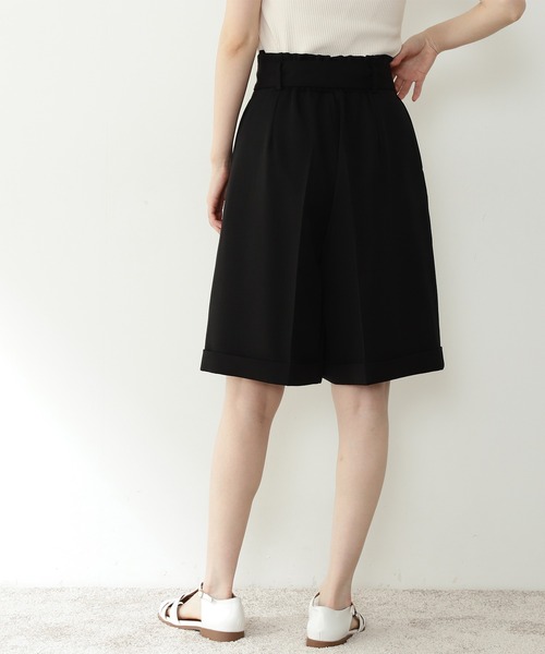 N.（N. Natural Beauty Basic）（エヌエヌナチュラルビューティーベーシック）の「麻調タックキュロットパンツ（その他パンツ・レディース・ブラック/ベージュ・MEDIUM）」の8枚目の写真