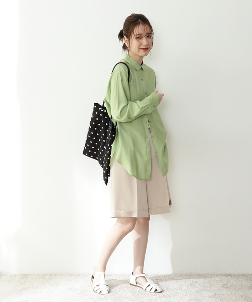 N.（N. Natural Beauty Basic）（エヌエヌナチュラルビューティーベーシック）の「麻調タックキュロットパンツ（その他パンツ・レディース・ブラック/ベージュ・MEDIUM）」の12枚目の写真