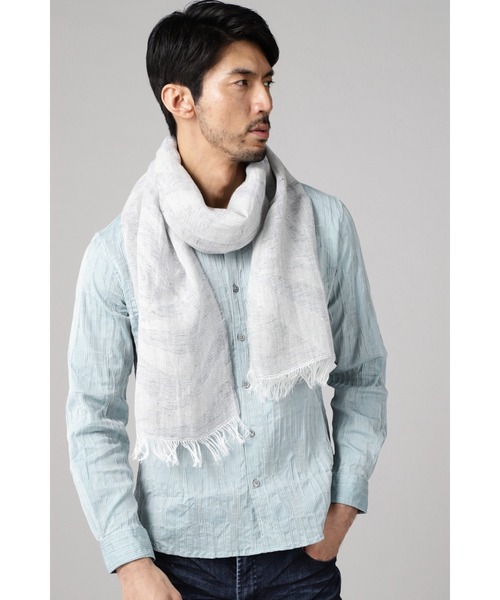 HIGH STREET(ハイストリート)の「HIGH STREET∴幾何フラワーモチーフストール(ストール/ショール・メンズ・ピンク/ライトグリーン・F)」の6枚目の写真