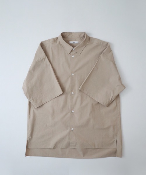 y/m by kitsune（イムバイキツネ）の「ハーフスリーブレギュラーカラーシャツ（シャツ/ブラウス・メンズ・ベージュ/オフホワイト・MEDIUM/LARGE）」の6枚目の写真