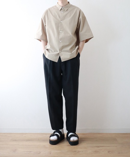 y/m by kitsune（イムバイキツネ）の「ハーフスリーブレギュラーカラーシャツ（シャツ/ブラウス・メンズ・ベージュ/オフホワイト・MEDIUM/LARGE）」の8枚目の写真