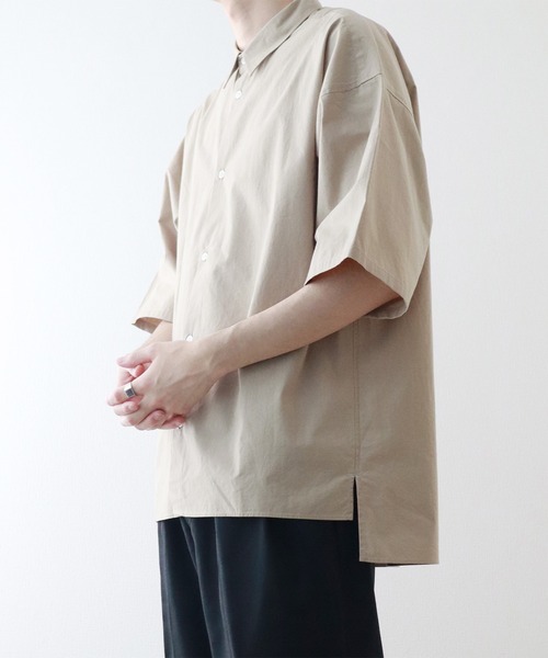 y/m by kitsune（イムバイキツネ）の「ハーフスリーブレギュラーカラーシャツ（シャツ/ブラウス・メンズ・ベージュ/オフホワイト・MEDIUM/LARGE）」の7枚目の写真