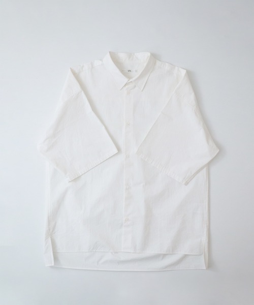 y/m by kitsune（イムバイキツネ）の「ハーフスリーブレギュラーカラーシャツ（シャツ/ブラウス・メンズ・ベージュ/オフホワイト・MEDIUM/LARGE）」の3枚目の写真