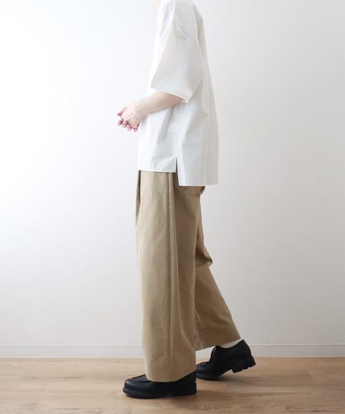 y/m by kitsune（イムバイキツネ）の「ハーフスリーブレギュラーカラーシャツ（シャツ/ブラウス・メンズ・ベージュ/オフホワイト・MEDIUM/LARGE）」の5枚目の写真