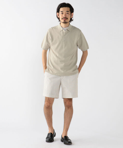 BEAMS PLUS(ビームスプラス)の「BEAMS PLUS / プレーンフロント タッタソールチェック ショーツ(その他パンツ・メンズ・グリーン系その他/イエロー系その他・SMALL/MEDIUM/LARGE/X-LARGE)」の3枚目の写真