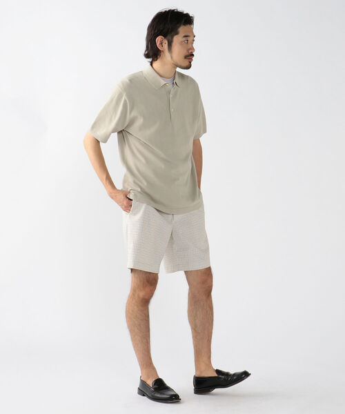 BEAMS PLUS(ビームスプラス)の「BEAMS PLUS / プレーンフロント タッタソールチェック ショーツ(その他パンツ・メンズ・グリーン系その他/イエロー系その他・SMALL/MEDIUM/LARGE/X-LARGE)」の4枚目の写真