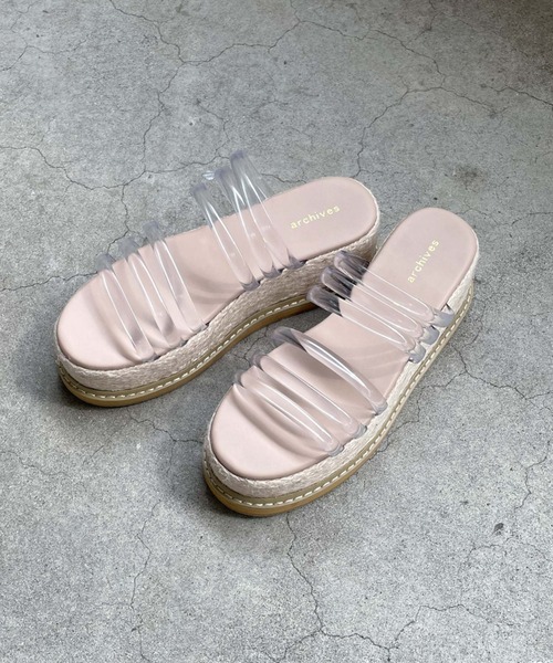 archives（アルシーヴ）の「厚底ミュールサンダル（サンダル・レディース・ブラック/クリア・MEDIUM/LARGE）」の3枚目の写真