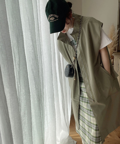 ISOOK(アイスー)の「Military long vest / ミリタリーロングベスト(meg select)(その他アウター・レディース・カーキ・FREE)」の10枚目の写真