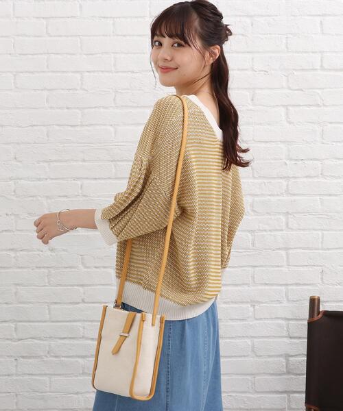 SHOO・LA・RUE(シューラルー)の「◆配色編みゆるカーディガン(カーディガン/ボレロ・レディース・グリーン系その他5/イエロー系4/ピンク系9・00)」の12枚目の写真