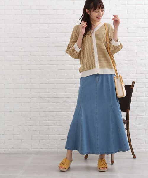 SHOO・LA・RUE(シューラルー)の「◆配色編みゆるカーディガン(カーディガン/ボレロ・レディース・グリーン系その他5/イエロー系4/ピンク系9・00)」の14枚目の写真