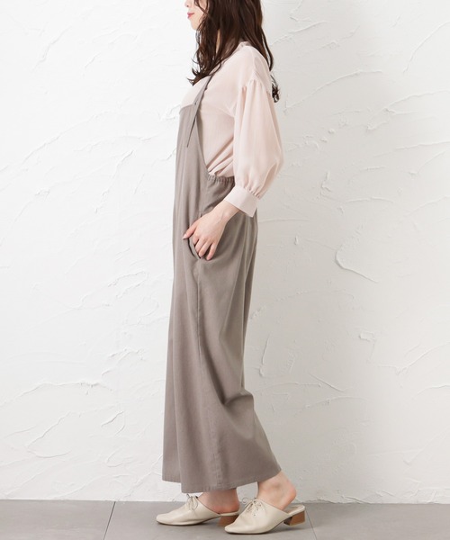 Howdy Marie(ハウディ―マリー)の「ワイドストレート オーバーオール(サロペット/オーバーオール・レディース・ベージュ/ブラウン/グレイッシュベージュ・M/L)」の6枚目の写真