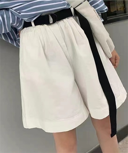Dream garden(ドリームガーデン)の「ベルト付けショートパンツ(その他パンツ・レディース・ホワイト/ブルー/ブラック・XL/M/L/2XL)」の1枚目の写真