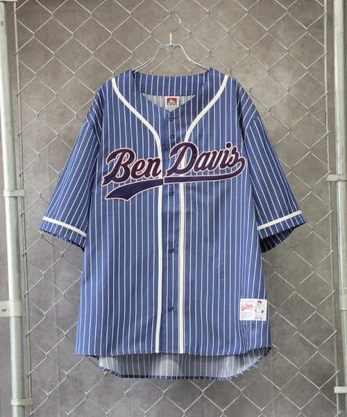 BEN DAVIS（ベンデイビス）の「【BEN DAVIS】スラッガーシャツ（シャツ/ブラウス・メンズ・ブラック/ダークグリーン/ホワイト×ブルー/ネイビー×ホワイト・S/M/L/XL）」の4枚目の写真