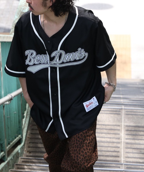 BEN DAVIS（ベンデイビス）の「【BEN DAVIS】スラッガーシャツ（シャツ/ブラウス・メンズ・ブラック/ダークグリーン/ホワイト×ブルー/ネイビー×ホワイト・S/M/L/XL）」の3枚目の写真