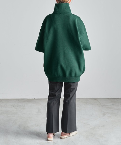 Like Us（ライクアス）の「【Like Us】ハーフジップミラノリブハイゲージ捲縮S/S サマーニット（ニット/セーター・メンズ・ブラック/グリーン/アイボリー/チャコール・M/L）」の21枚目の写真