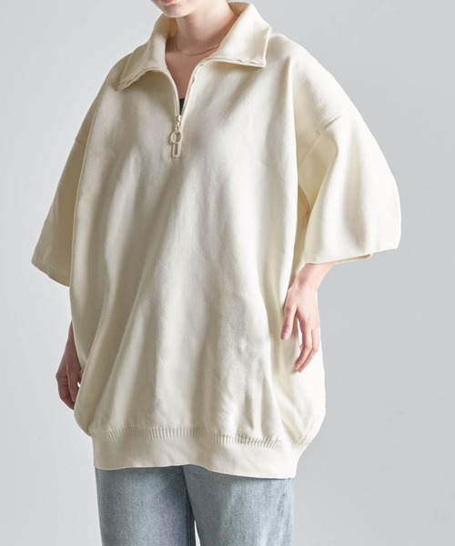 Like Us（ライクアス）の「【Like Us】ハーフジップミラノリブハイゲージ捲縮S/S サマーニット（ニット/セーター・メンズ・ブラック/グリーン/アイボリー/チャコール・M/L）」の13枚目の写真