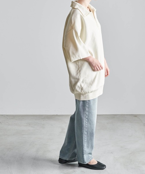Like Us（ライクアス）の「【Like Us】ハーフジップミラノリブハイゲージ捲縮S/S サマーニット（ニット/セーター・メンズ・ブラック/グリーン/アイボリー/チャコール・M/L）」の14枚目の写真
