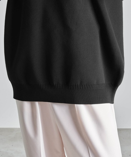 Like Us（ライクアス）の「【Like Us】ハーフジップミラノリブハイゲージ捲縮S/S サマーニット（ニット/セーター・メンズ・ブラック/グリーン/アイボリー/チャコール・M/L）」の6枚目の写真