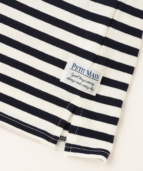 petit main（プティマイン）の「ボーダー切替Ｔシャツ（Tシャツ/カットソー・キッズ・ネイビー/イエロー/グリーン・110cm/120cm/100cm/130cm/90cm/80ｃｍ）」の8枚目の写真