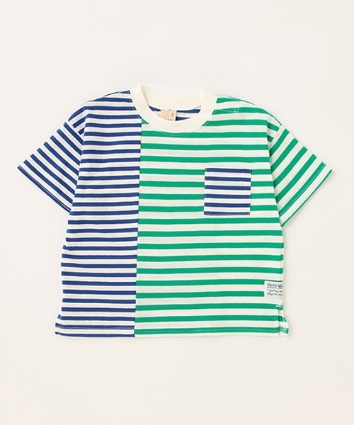 petit main（プティマイン）の「ボーダー切替Ｔシャツ（Tシャツ/カットソー・キッズ・ネイビー/イエロー/グリーン・110cm/120cm/100cm/130cm/90cm/80ｃｍ）」の15枚目の写真