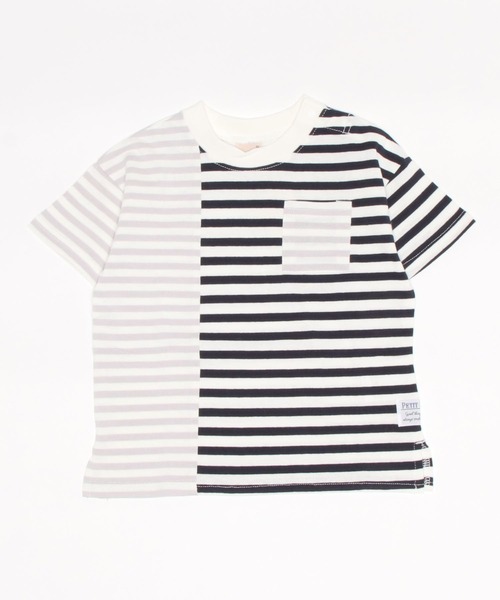 petit main（プティマイン）の「ボーダー切替Ｔシャツ（Tシャツ/カットソー・キッズ・ネイビー/イエロー/グリーン・110cm/120cm/100cm/130cm/90cm/80ｃｍ）」の14枚目の写真