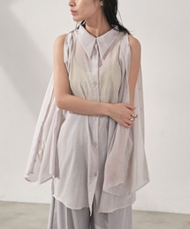 マルチウェイショルダーシアーシャツ