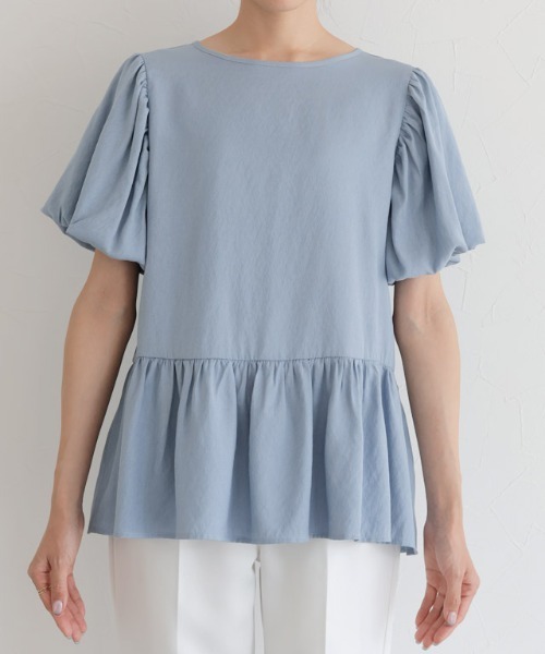 パフスリーブフリルブラウス