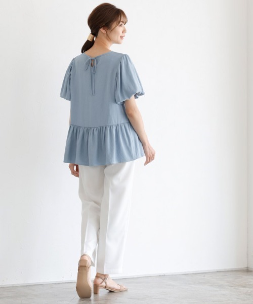 パフスリーブフリルブラウス