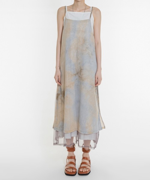 FOLLOWIN（フォロウィン）の「[FLW MADE]タイダイ配色ロングワンピース（ワンピース・レディース・ブラック/ベージュ/グレー・FREE）」の6枚目の写真