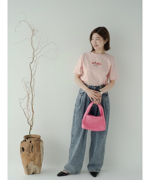 JUMELLE(ジュメロ)の「GIRL刺繍T(Tシャツ/カットソー・レディース・ピンク/ホワイト・FREE)」の12枚目の写真