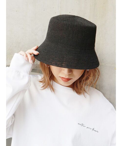 MURUA（ムルーア）の「バケットハット（ハット・レディース・ホワイト/ブラック・FREE）」の2枚目の写真