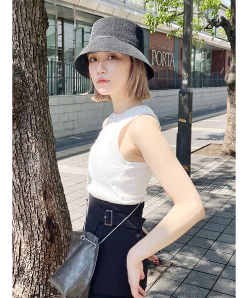 MURUA（ムルーア）の「バケットハット（ハット・レディース・ホワイト/ブラック・FREE）」の5枚目の写真