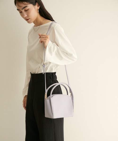 SALON adam et rope'（サロン アダム エ ロペ）の「ラウンドハンドルミドルバッグ（ショルダーバッグ・レディース・ブラック/ダークブラウン/パープル・FREE）」の16枚目の写真