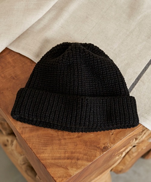 Mighty Shine(マイティシャイン)の「RIB KNIT WATCH CAP /MIGHT SHINE マイティシャイン 1224004(ニットキャップ/ビーニー・メンズ・ブラック/ベージュ/パープル/グレー/グリーン・FREE)」の2枚目の写真