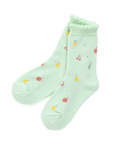 Ampersand(アンパサンド)の「フルーツソックス(ソックス/靴下・キッズ・オフホワイト/イエロー/ミント・12/15 /18/21)」の3枚目の写真