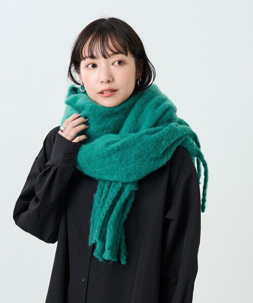FREAK'S STORE(フリークスストア)の「ボリュームフリンジマフラー(マフラー・レディース・ナチュラル/グリーン/イエロー/ピンク・ONE SIZE)」の11枚目の写真