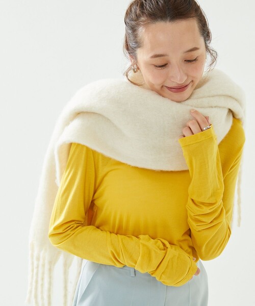 FREAK'S STORE(フリークスストア)の「ボリュームフリンジマフラー(マフラー・レディース・ナチュラル/グリーン/イエロー/ピンク・ONE SIZE)」の17枚目の写真