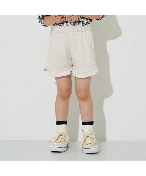 Lycee mine(リセマイン)の「ラウンドフリルショートパンツ(その他パンツ・キッズ・ラベンダー/アイボリー/チャコール/ピンク/ライトカーキ・140cm/110cm/120cm/130cm/150cm/100cm)」の3枚目の写真