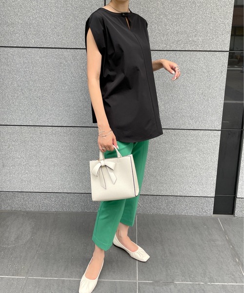 StyleSea（スタイルシー）の「クールタッチ前後2WAYタックフレンチブラウス（シャツ/ブラウス・レディース・ブラック/ベージュ/カーキ/ピンク・FREE）」の7枚目の写真
