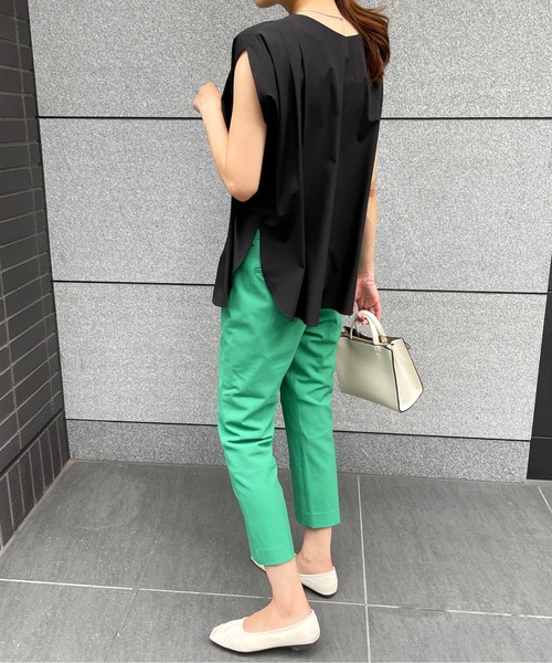 StyleSea（スタイルシー）の「クールタッチ前後2WAYタックフレンチブラウス（シャツ/ブラウス・レディース・ブラック/ベージュ/カーキ/ピンク・FREE）」の8枚目の写真