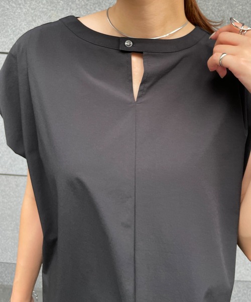 StyleSea（スタイルシー）の「クールタッチ前後2WAYタックフレンチブラウス（シャツ/ブラウス・レディース・ブラック/ベージュ/カーキ/ピンク・FREE）」の13枚目の写真