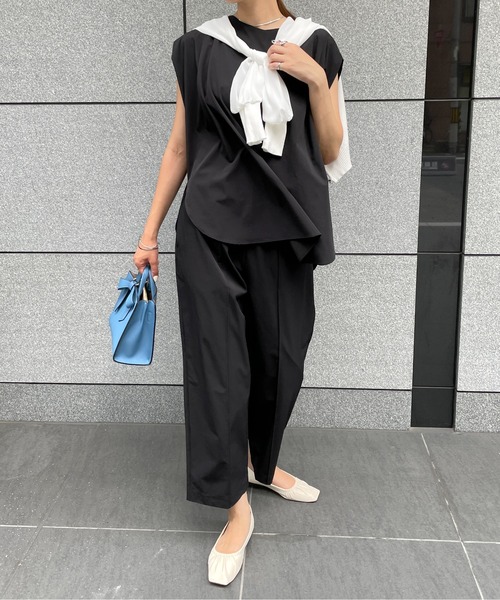 StyleSea（スタイルシー）の「クールタッチ前後2WAYタックフレンチブラウス（シャツ/ブラウス・レディース・ブラック/ベージュ/カーキ/ピンク・FREE）」の15枚目の写真